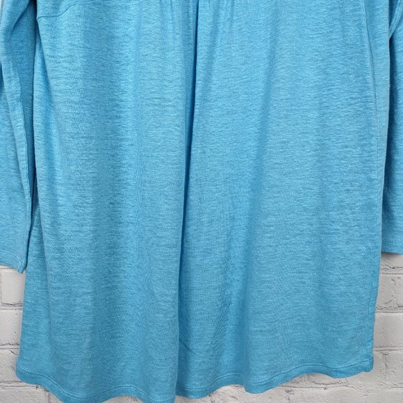J. Jill Love Linen Womens Size SP Blue Open Front 100% Linen Lightweight Sheer - Picture 8 of 9